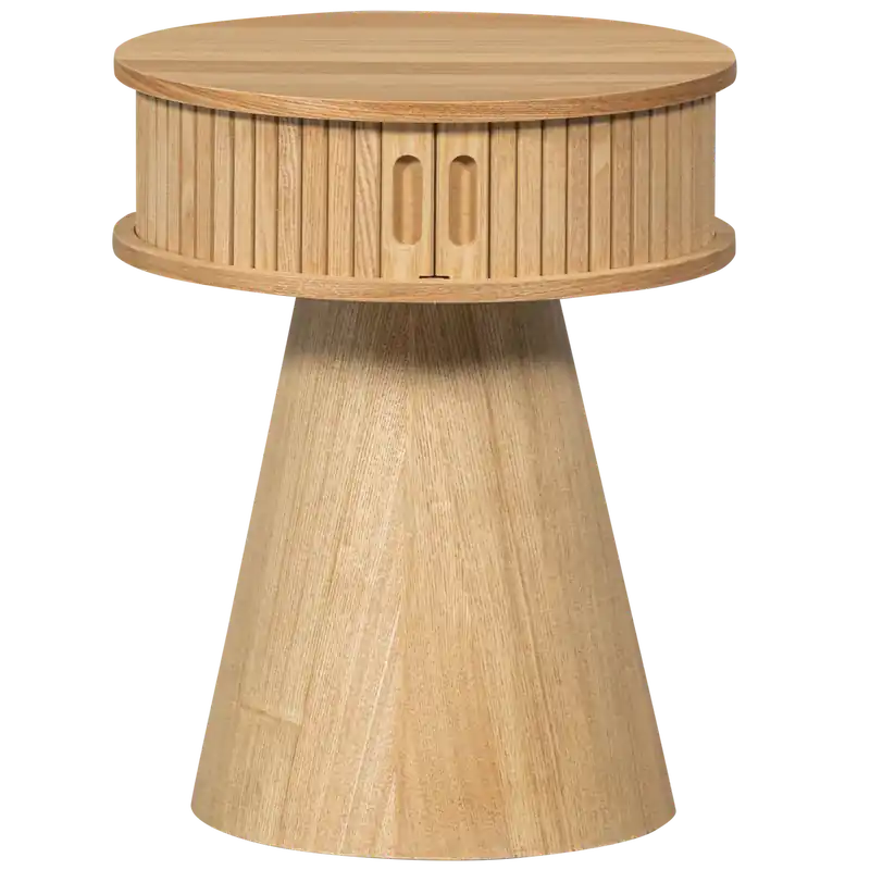 WOOOD KARRI NACHTKASTJE ROND HOUT NATUREL
